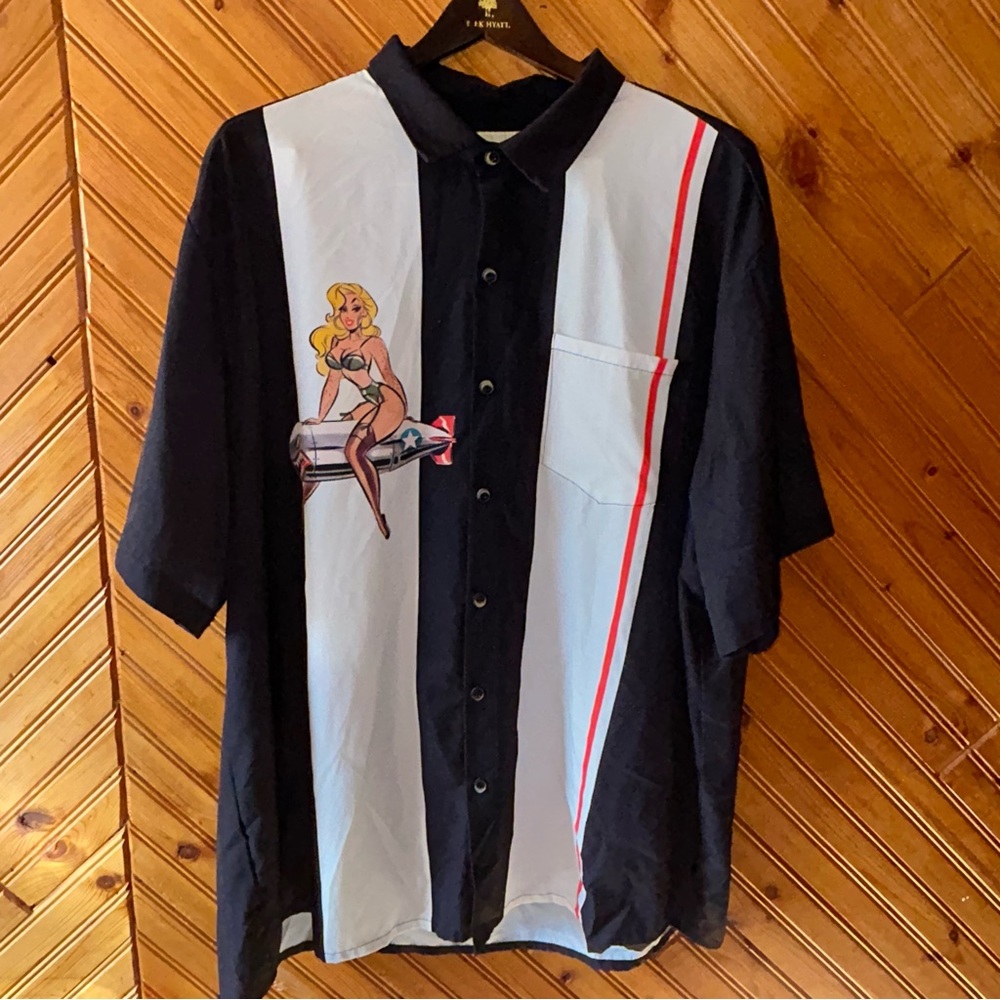 royaura hawaiian shirt PIN UP girl on A10 inspired bomb